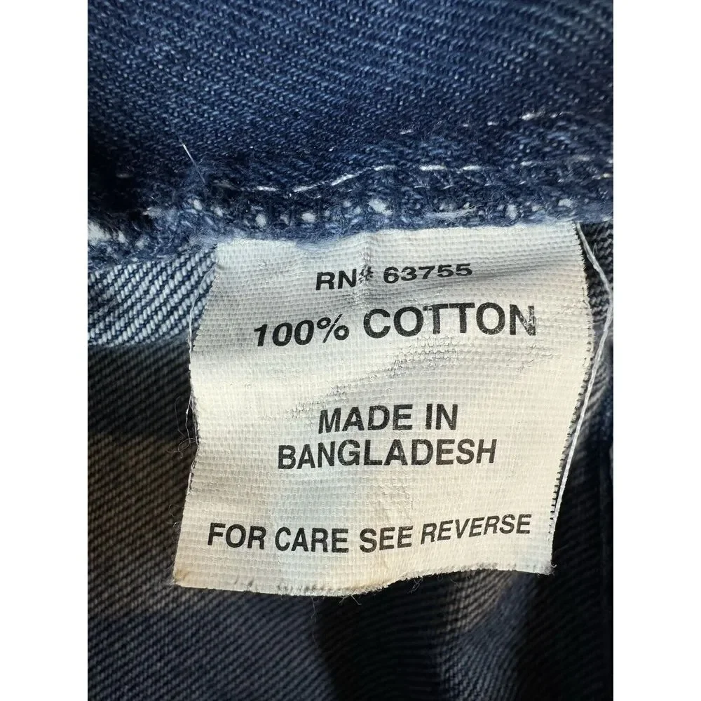 USA Works Jeans Men 42X32 Blue Denim 5-Pocket Carpenter Work Loop Casual Comfort